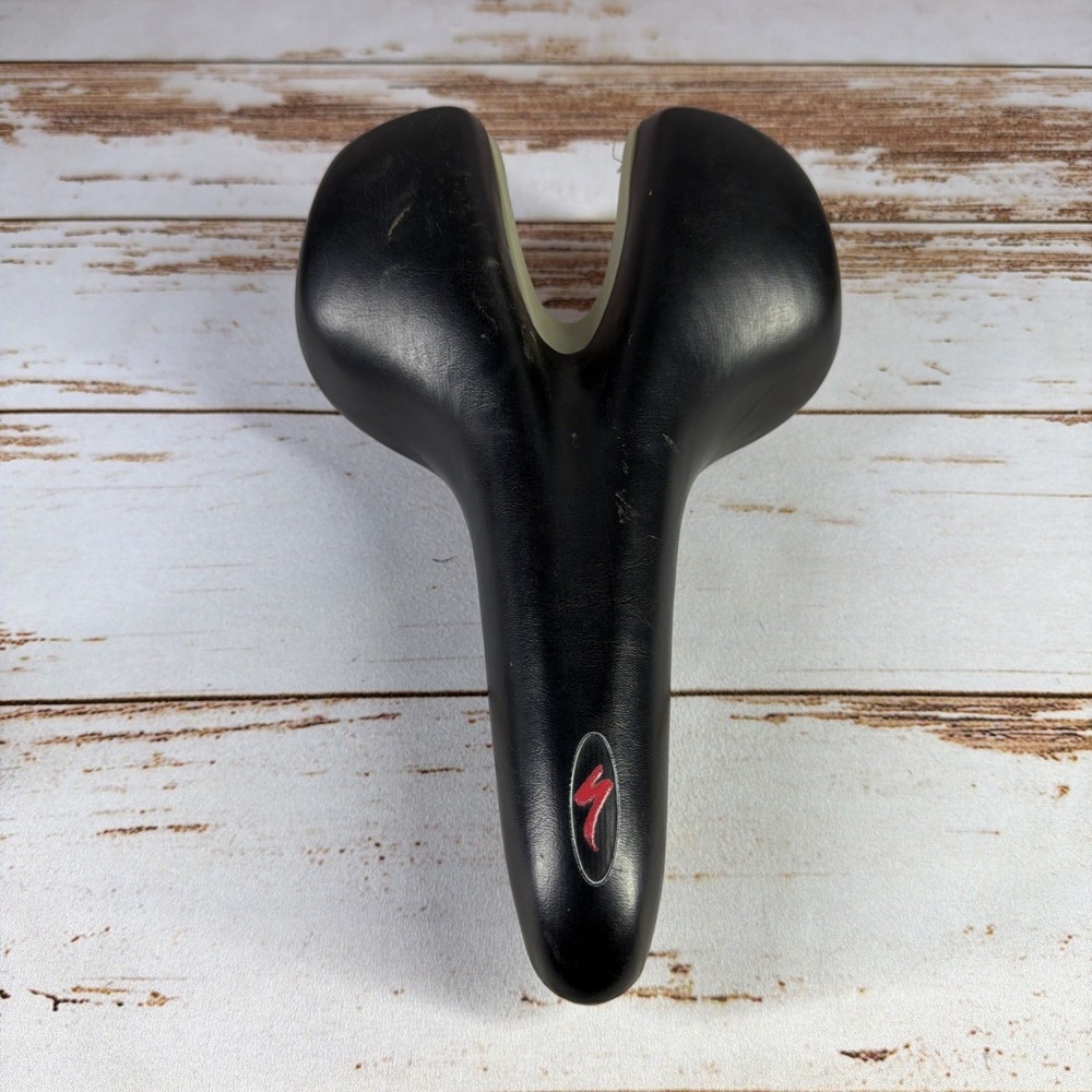 Specialized Body Geometry Bike Saddle Black Leather Seat Used